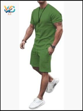 Men's 2 Piece Tracksuit T-Shirt and Shorts Set Summer Casual Sportswear